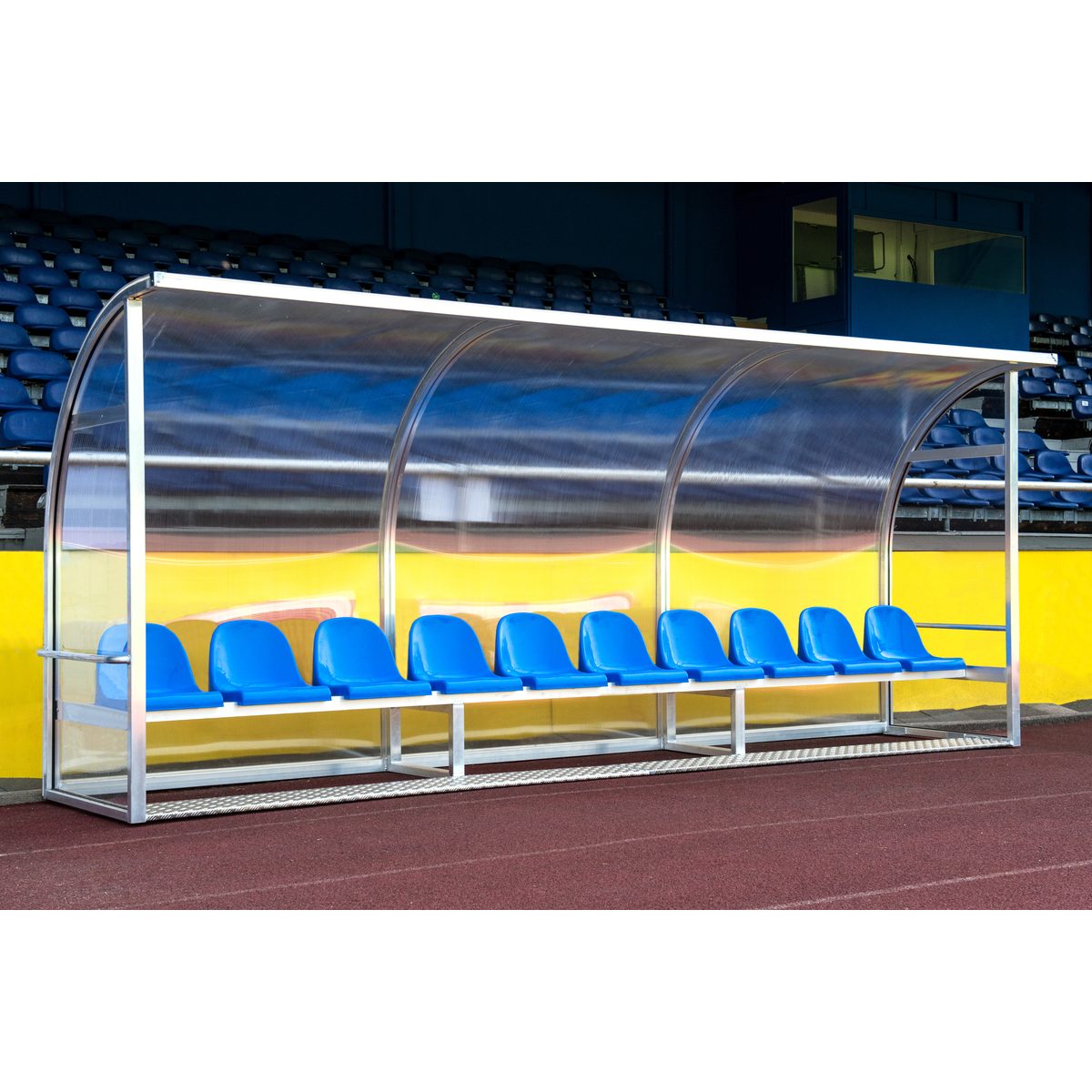 Spielerkabine Champion, 3,0 m breit - 6 Sitze – Produktfoto