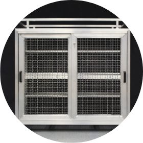Geräteschrank alunatur, mit Rädern – Produktfoto
