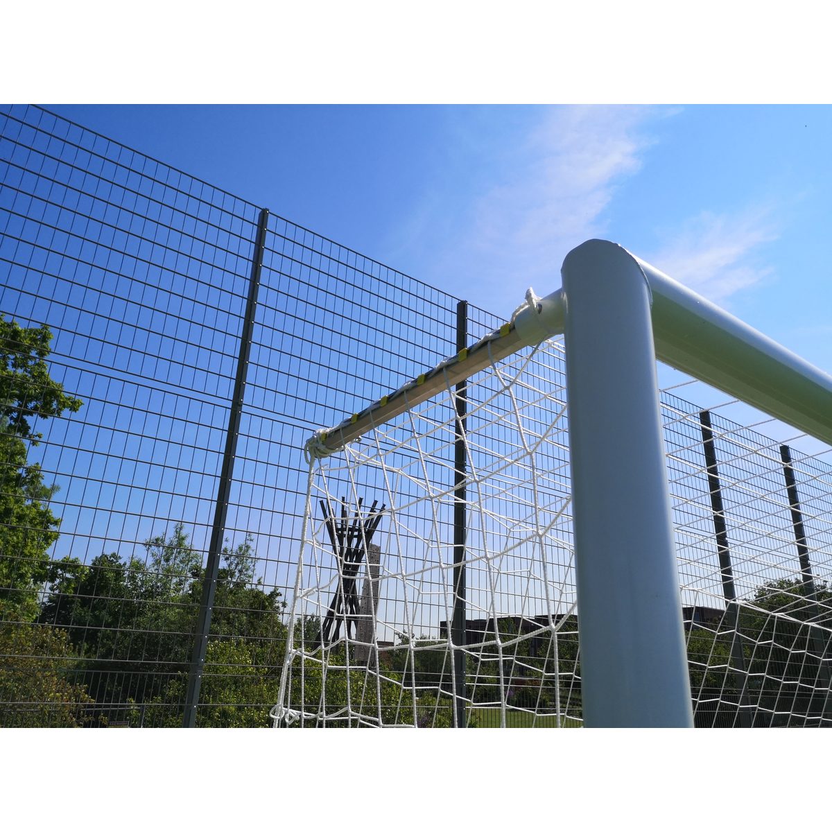 Netze f. Fußball- u.Trainingstore 7,32 x 2,44 m, Tiefe oben 0,80 - unten 1,50m,    3 mm  grün – Produktfoto 4